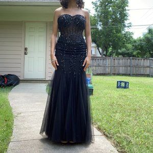 Black Strapless Corset Dress
